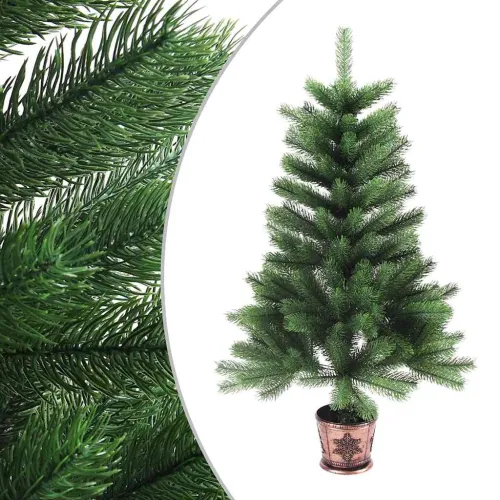 Umjetno božićno drvce s realističnim iglicama 65 cm zeleno - Zelena 65 cm Cijena