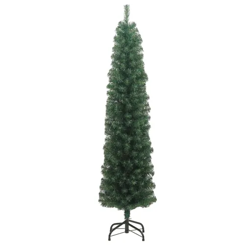Tanko umjetno božićno drvce sa stalkom zeleno 180 cm PVC - Zelena 180 cm 1 Osnovni Cijena