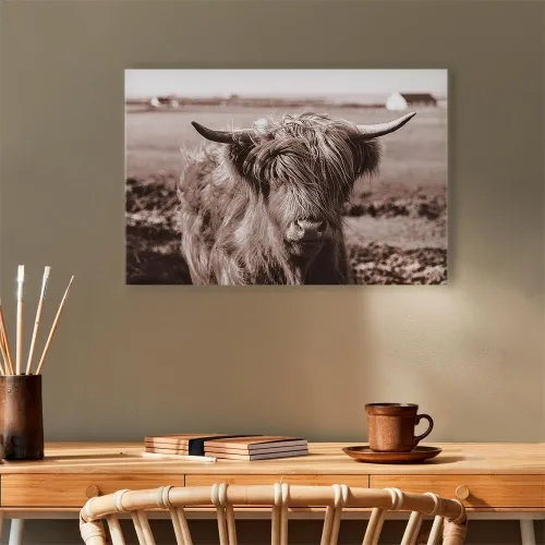 Slika - A Scottish Cow in Sepia 90x60 Akustična Cijena
