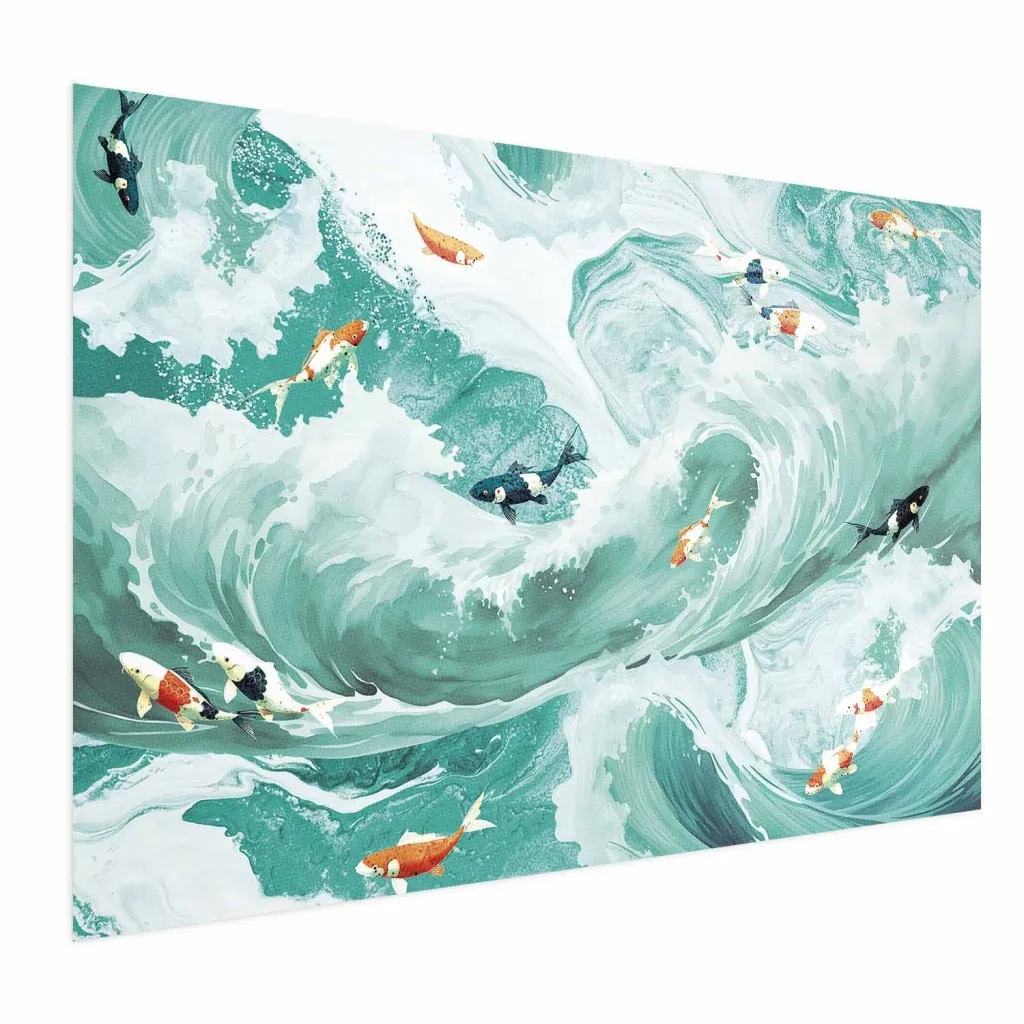 Plakat - Fish and Waves 30x21 Bez okvira