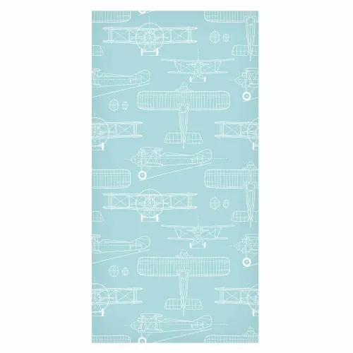 Tapeta - Sketch - Outline of an airplane in white on a turquoise background. 50x1000 Vodootporna Cijena