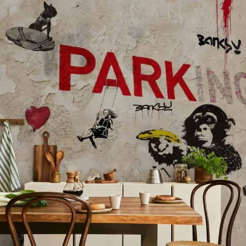 Foto tapeta - [Banksy] Graffiti Collage 100x70 Vodootporna Cijena