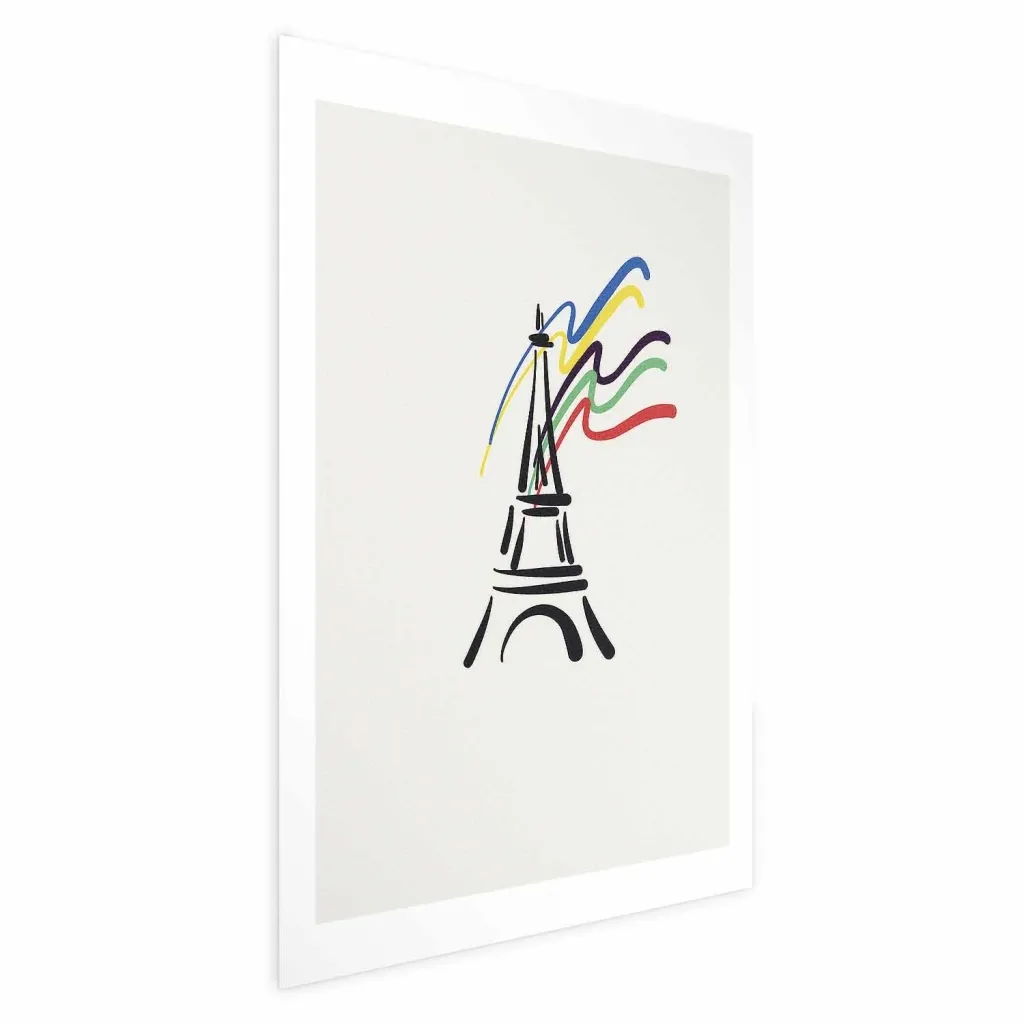 Plakat - Eiffel Tower and Colors 21x30 Bez okvira s margom