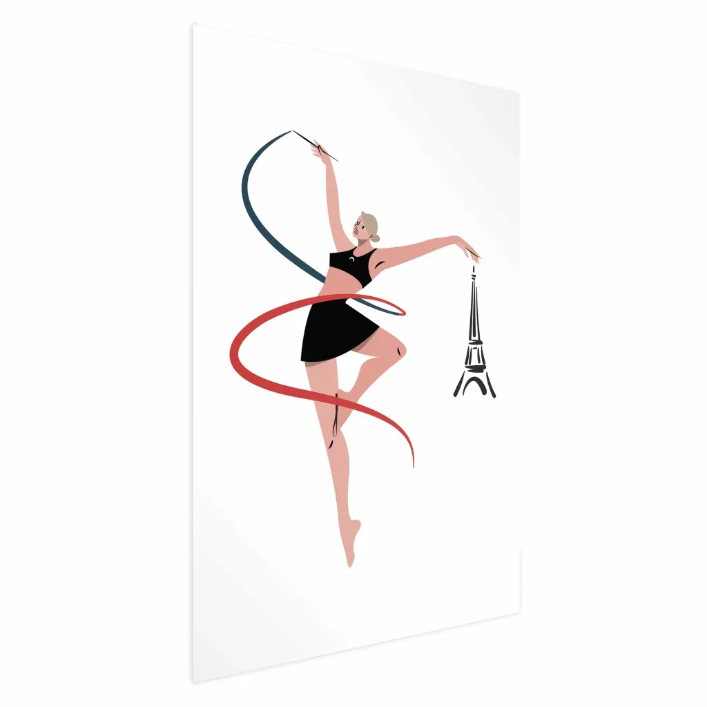 Plakat - Illustration of a Woman with a Ribbon - Artistic Gymnastics 21x30 Bez okvira s margom