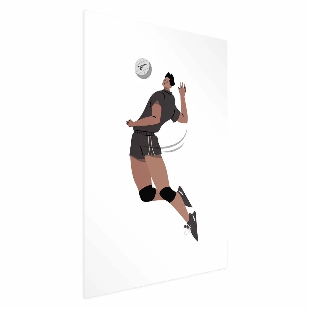 Plakat - Volleyball Player on a Light Background - Illustration 21x30 Bez okvira s margom