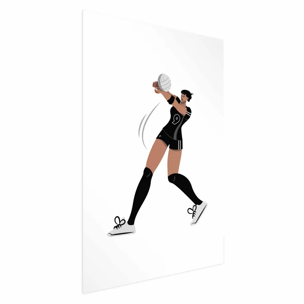 Plakat - Illustration - Female Volleyball Team Player 21x30 Bez okvira s margom