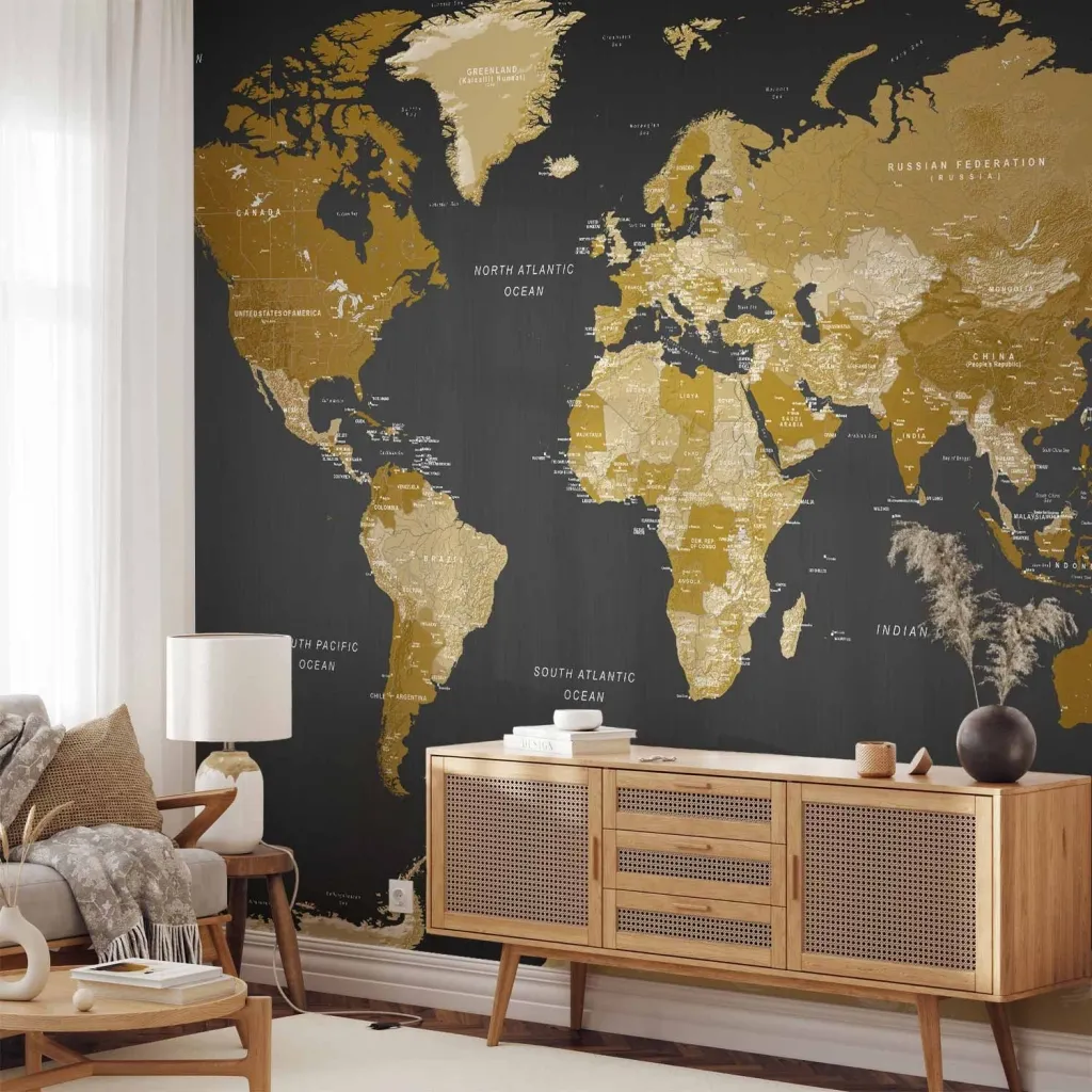 Foto tapeta - World Map: Modern Geography 100x70 Standard