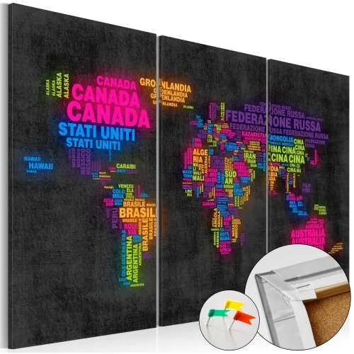 Slika na plutenoj podlozi - Mappa del Mondo 120x80 Cijena