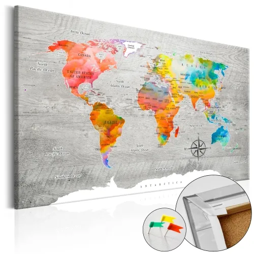 Slika na plutenoj podlozi - Multicolored Travels 90x60 Cijena