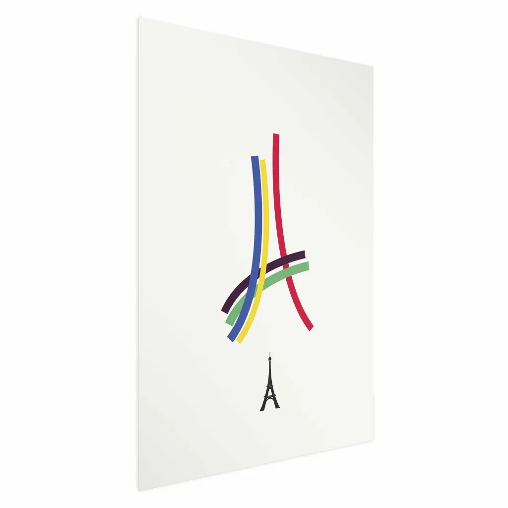 Plakat - Eiffel Tower - Colored Graphic - Abstraction 21x30 Bez okvira s margom