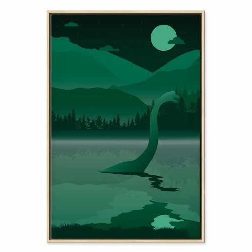 Slika - Loch Ness (1 Part) Vertical 60x90 U prirodnom drvenom okviru Cijena
