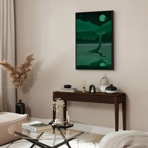 Slika - Loch Ness (1 Part) Vertical 40x60 U crnom drvenom okviru Cijena