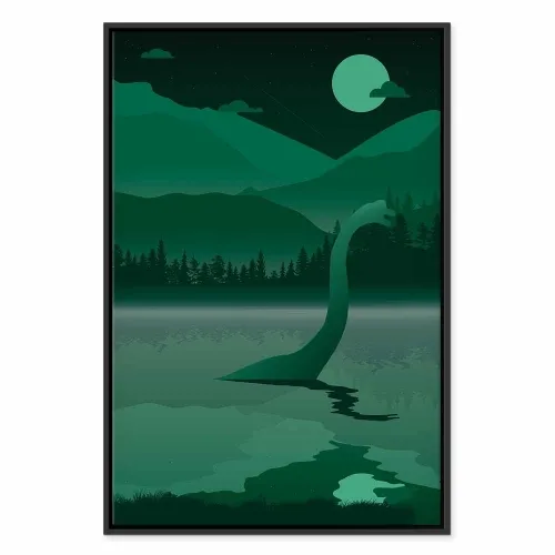 Slika - Loch Ness (1 Part) Vertical 40x60 U crnom drvenom okviru Cijena