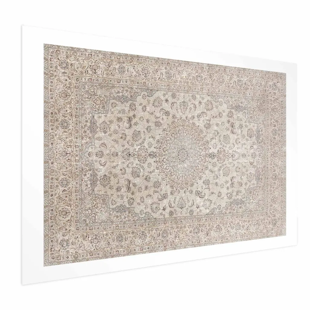 Plakat - Sand Carpet - Worn Persian Rug with Rich Ornamental Motifs 30x21 Bez okvira s margom