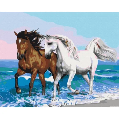 Slika za samostalno slikanje - Horses at the Seaside 50x40 Cijena