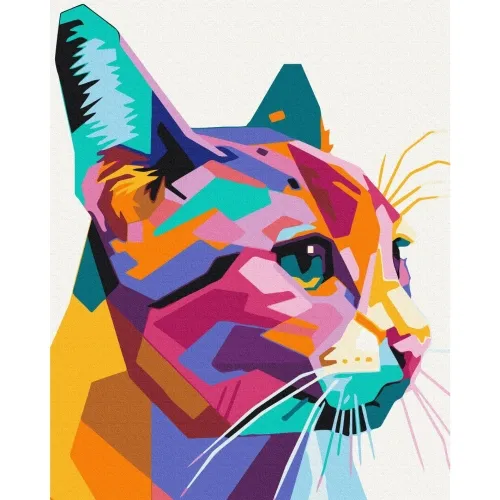 Slika za samostalno slikanje - Geometric Cat 40x50 Cijena