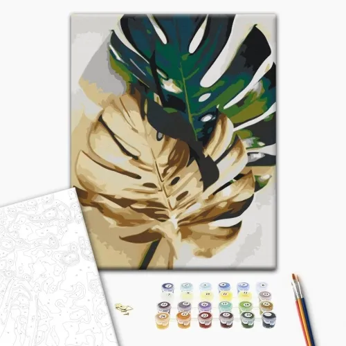 Slika za samostalno slikanje - Golden Monstera 40x50 Cijena