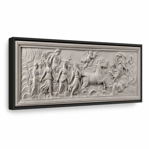 Slika - Relief: Apollo and Muses 150x50 U crnom drvenom okviru Cijena