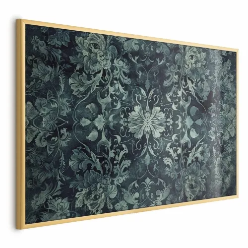 Plakat - Carpet Ornaments in Emerald Shades 60x40 Zlatni okvir Cijena