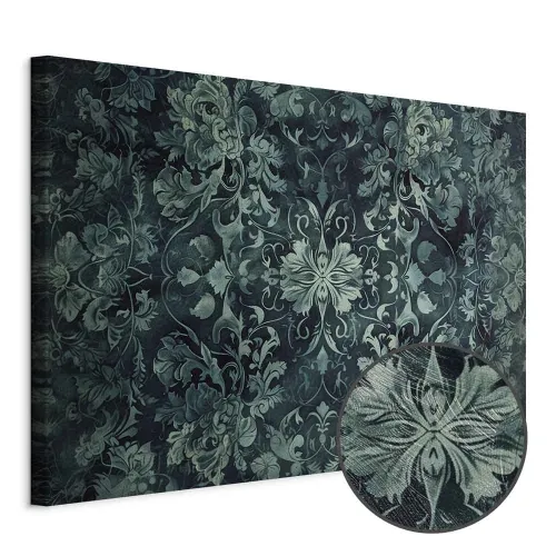 Slika - Oriental Pattern Carpet: Emerald Ornaments and Worn Patterns 120x80 Premium Print Cijena