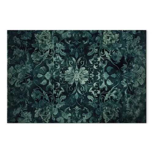 Slika - Oriental Pattern Carpet: Emerald Ornaments and Worn Patterns 60x40 Akustična Cijena