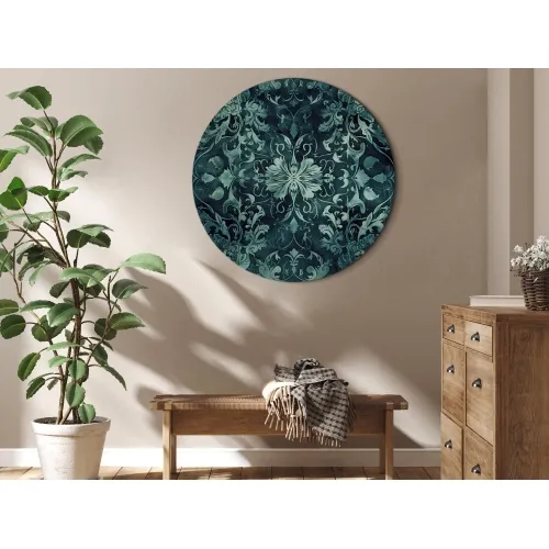 Okrugla slika - Oriental Pattern Carpet: Emerald Ornaments and Worn Patterns 80x80 Cijena