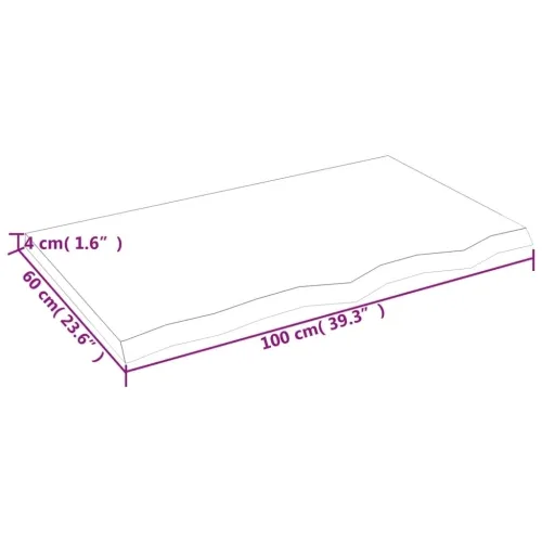 Stolna ploča 100x60x(2-4) cm od netretirane masivne hrastovine - Prirodna 100 x 60 x 4 cm Cijena