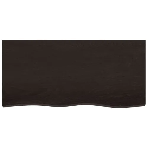 Stolna ploča tamnosmeđa 100x50x(2-6) cm obrađeni masivni hrast - Tamno smeđa 100 x 50 x 6 cm Cijena