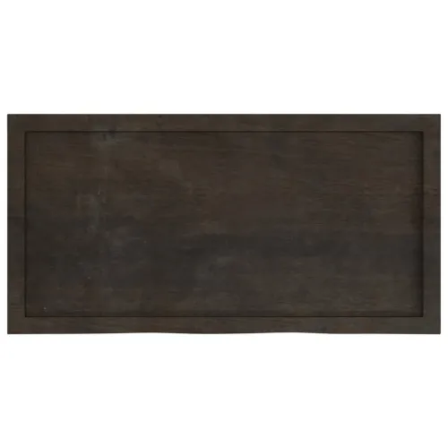 Stolna ploča tamnosmeđa 100x50x(2-6) cm obrađeni masivni hrast - Tamno smeđa 100 x 50 x 6 cm Cijena