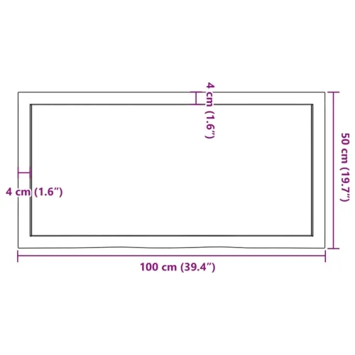 Stolna ploča tamnosmeđa 100x50x(2-6) cm obrađeni masivni hrast - Tamno smeđa 100 x 50 x 6 cm Cijena