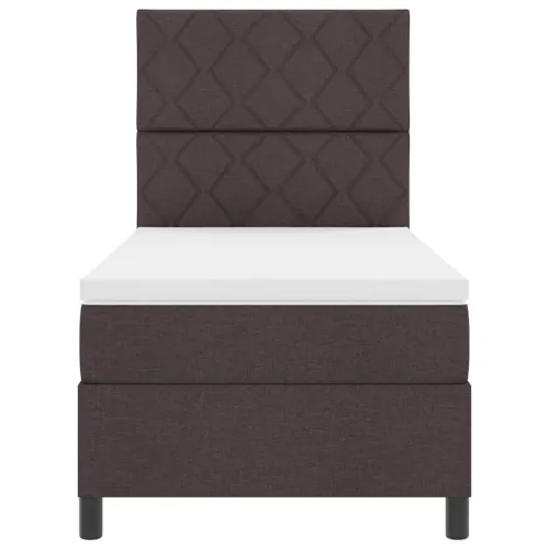 Box spring krevet Tamno smeđa 90 x 200 cm tkanina - Tamno smeđa 90 x 200 cm Dizajn s rombovima Cijena