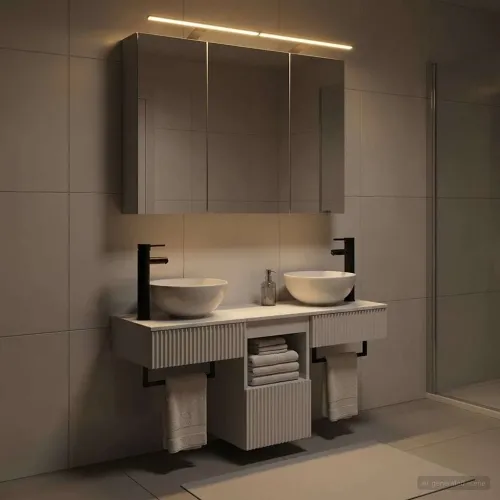 Set ormarića za kupaonicu 4 kom. Bijela Konstruirano drvo - Bijela Cijena