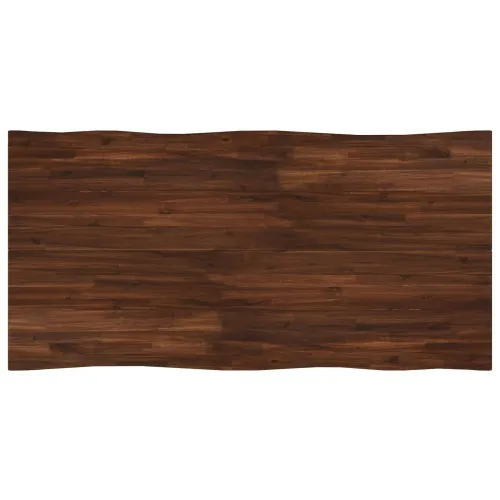 Stol za blagovanje s prirodnim rubom 140 x 90 x 75 cm - tamno smeđe i bijele boje 140 x 90 x 75 cm Živi rub Cijena