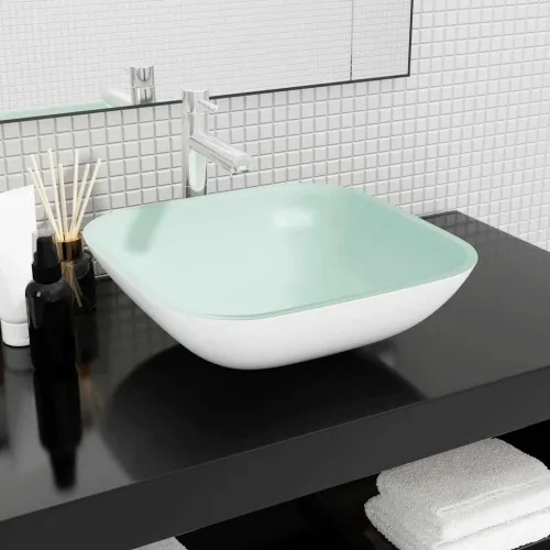 Lavabo - Umivaonik stakleni 42x42x14 cm bijeli - Bijela Cijena