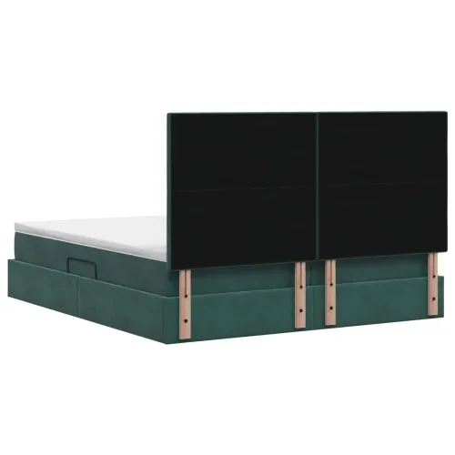 Krevet s od storage s pohranom Tamnozelena 180 x 200 cm Baršun - Tamnozelena 180 x 200 cm Prošiveno gumbima Cijena