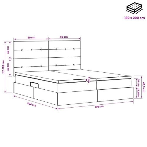 Krevet s od storage s pohranom Tamnozelena 180 x 200 cm Baršun - Tamnozelena 180 x 200 cm Prošiveno gumbima Cijena