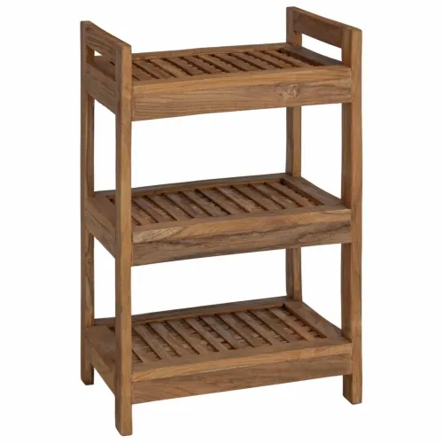 Polica za kupaonicu Prirodna 45 x 30 x 71 cm Čvrsto teak drvo - 3 police Cijena