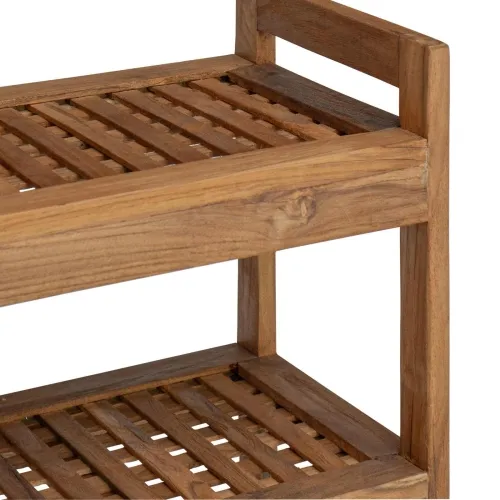 Polica za kupaonicu Prirodna 45 x 30 x 97 cm Čvrsto teak drvo - 4 police Cijena