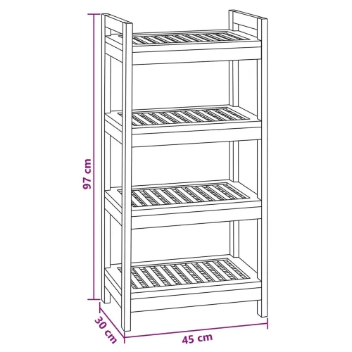 Polica za kupaonicu Prirodna 45 x 30 x 97 cm Čvrsto teak drvo - 4 police Cijena