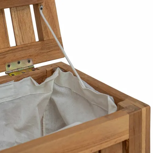 Košarica za rublje Prirodna Čvrsto teak drvo - 35 x 25 x 60 cm s platnenom torbom Cijena