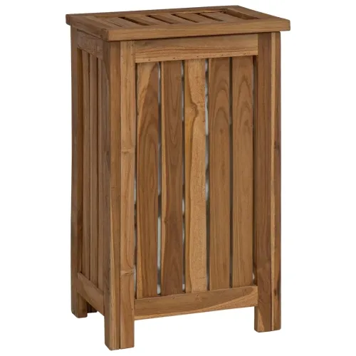 Košarica za rublje Prirodna Čvrsto teak drvo - 35 x 25 x 60 cm s platnenom torbom Cijena