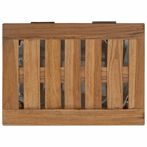 Košarica za rublje Prirodna Čvrsto teak drvo - 35 x 25 x 60 cm s platnenom torbom Cijena