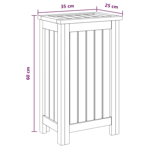 Košarica za rublje Prirodna Čvrsto teak drvo - 35 x 25 x 60 cm s platnenom torbom Cijena