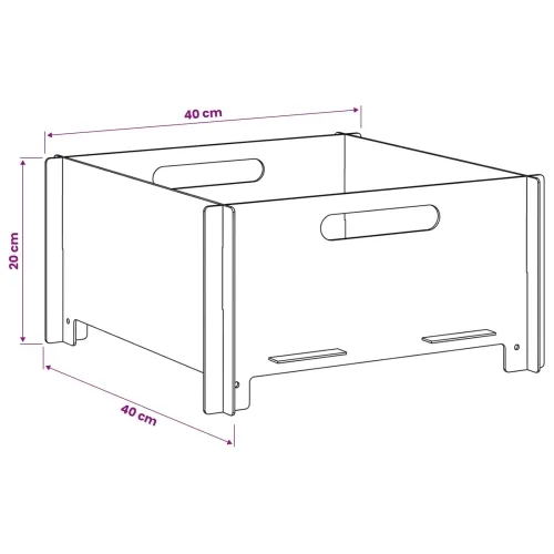 Kamin Crna 40 x 40 x 20 cm Čelik - Čelik 40 x 40 x 20 cm Cijena