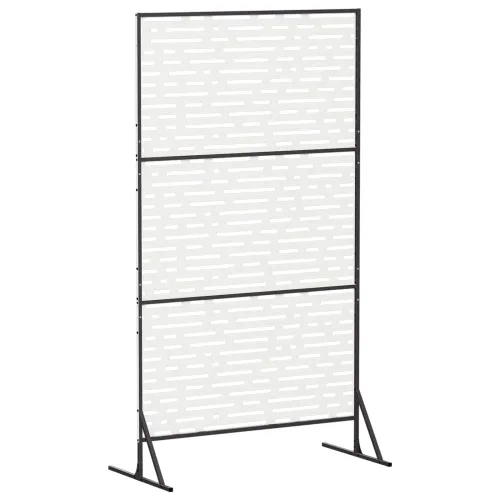 Zaslon za privatnost 100 x 50 x 180 cm Čelik Bijela - Bijela Linearni uzorak Cijena