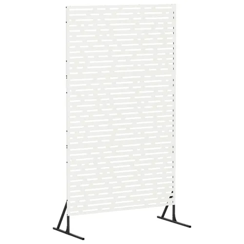 Zaslon za privatnost 100 x 50 x 180 cm Čelik Bijela - Bijela Linearni uzorak Cijena