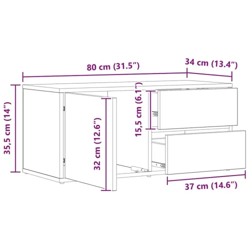 TV ormarić Artisan hrast 80x34x35,5 cm izrađeno drvo - Hrast artisan Cijena