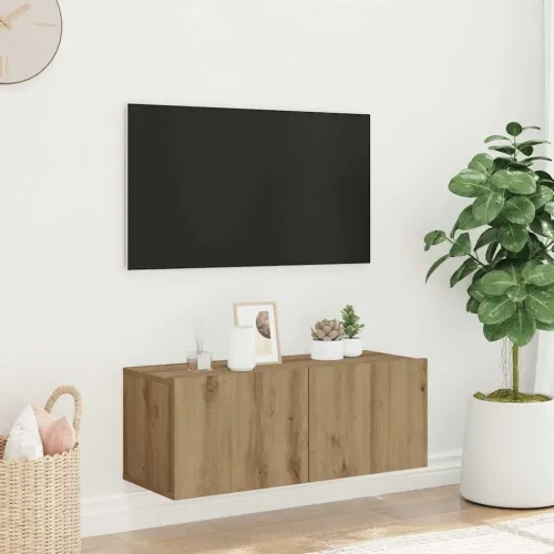 Zidni TV ormarić Artisan hrast 80x30x30 cm izrađeno drvo - Hrast artisan 80 cm 1 Cijena