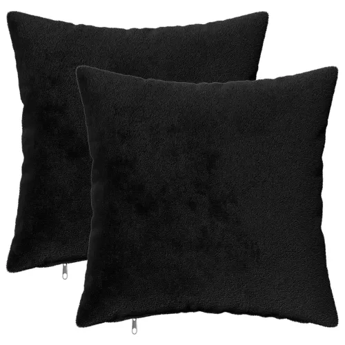 Presvlaka za jastuk 2 pcs HEERLEN Crna 30 x 30 cm Flanel - Crna 30 x 30 cm 2 Cijena