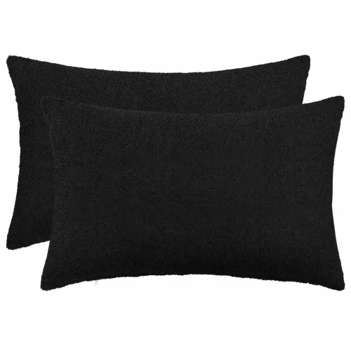 Presvlaka za jastuk 2 pcs HEERLEN Crna 30 x 50 cm Bouclé - Crna 30 x 50 cm 2 Cijena